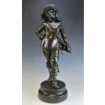 Large Fine 19C French Bronze Statue Edouard Drouot ( 1859-1945 ) La Mousquetaire