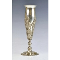 Large Rare 19C Russian Repousse Silver Vase