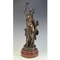 Lrg 19C French Bronze Sculpture Louis Auguste Moreau ( 1855 - 1919 )