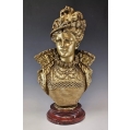 Lrg 19C French Gilt Bronze Bust Sculpture Ernest Rancoulet ( 1842-1918 )