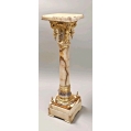 Lrg Rare 19C French Onyx Gilt Bronze Enamel Pedestal
