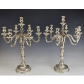 Monumental Italian Silver Pair Candelabra Candle Holders 250 toz 8 kg