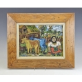 Original David Burliuk ( American/Russian 1882 - 1967 ) Oil Painting