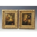 Pair 18C Dutch Old Master Oil Paintings