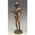 Paul Dubois French (1829-1905) Le Chanteur Florentin Bronze Statue Barbedienne
