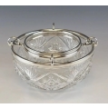 Rare Antique French Crystal Sterling Silver Caviar Server