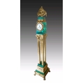 Rare Large 19C French Gilt Bronze Malachite Clock