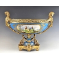 Stunning 19C French Sevres Porcelain Gilt Bronze Centerpiece Bowl