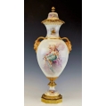 Stunning Large 19C French Sevres H/P Porcelain Gilt Bronze Vase Signed