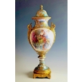 Stunning Large 19C French Sevres Lustre Porcelain Gilt Bronze Vase Urn