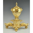Superb 19C French Gilt Bronze Empire Mantel Clock Leroy & Fils