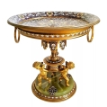 Superior 19C Antique French Gilt Bronze Champleve Enamel Centerpiece