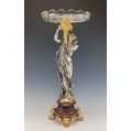 Superior Huge 19C French Bronze Crystal Centerpiece Statue M.Moreau (1822-1912)