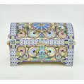 Superior Imperial Russian Silver-Gilt Cloisonné and Shaded Enamel Casket, Box. Pavel Ovchinnikov, Moscow, 1891
