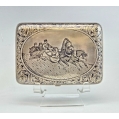 Very Fine Large 19C Russian Silver Niello Cigarette Case Troyka