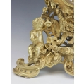 Large 19C French Ormolu Bronze Mantel Clock Cherubs image 1