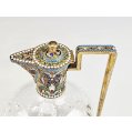 Antique early 20th century Russian Gilt Silver and Cloisonne Enamel Crystal Decanter image 1