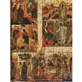 18C Russian Orthodox Kovcheg Icon of The Great Feasts image 5