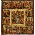 18C Russian Orthodox Kovcheg Icon of The Great Feasts image 8