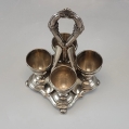 19C Antique Austrian Silver Egg Server Cups Spoons image 7