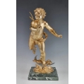 19C Antique French Gilt Bronze Sculpture E.Bouret ( 1833-1906 )E.Colin&Cie Paris image 11