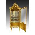 19C Antique Giltwood Louis XIV Vernis Martin Curio Vitrine Cabinet image 4