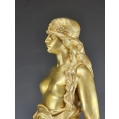 19C Austrian Gilt Bronze Sculpture of Judith Jewish mythology E.Tell (1858-1928) image 5