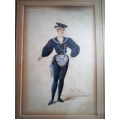 19C British Artist Basil Crage Painting1895 Russian Neva Sailor Theater Costume image 9