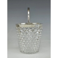 19C English Crystal Sterling Silver Ice Bucket Tongs image 2