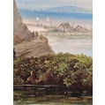 19C English Oil Painting Henry Smyth ( 1800 - 1873 ) Lindisfarne Castle image 8