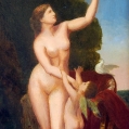 19C English School Oil Painting Of Venus and Cupid Signed image 2
