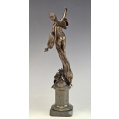 19C Franz Rosse (German 1858-1900) Bronze Sculpture Art Nouveau Psyche Butterfly image 5