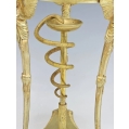 19C French Egyptian Revival Gilt Bronze Crystal Centerpiece image 6