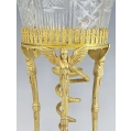 19C French Egyptian Revival Gilt Bronze Crystal Centerpiece image 8