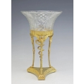 19C French Egyptian Revival Gilt Bronze Crystal Centerpiece image 9
