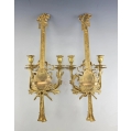 19C French Gilt Bronze Louis XVI Style Wall Sconces image 1