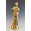19C French Gilt Bronze Sculpture  by Victor Rousseau ( Belgium 1865 - 1954 ) image 4