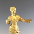 19C French Gilt Bronze Sculpture  by Victor Rousseau ( Belgium 1865 - 1954 ) image 6