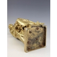 19C French Gilt Bronze Sculpture Eugène Marioton ( 1857-1933 )Girl with Umbrella image 1