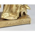 19C French Gilt Bronze Sculpture Eugène Marioton ( 1857-1933 )Girl with Umbrella image 2