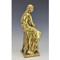 19C French Gilt Bronze Sculpture Eugène Marioton ( 1857-1933 )Girl with Umbrella image 4