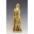 19C French Gilt Bronze Sculpture Eugène Marioton ( 1857-1933 )Girl with Umbrella image 5