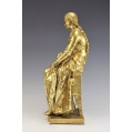 19C French Gilt Bronze Sculpture Eugène Marioton ( 1857-1933 )Girl with Umbrella image 7