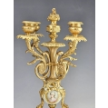 19C French Gilt Bronze Sevres Porcelain Clock Candelabra Set image 13