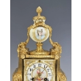 19C French Gilt Bronze Sevres Porcelain Clock Candelabra Set image 17