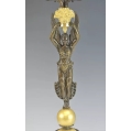 19C French Gilt Patinated Bronze Pair Empire Style Candelabras image 3