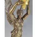 19C French Gilt Patinated Bronze Pair Empire Style Candelabras image 7