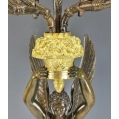 19C French Gilt Patinated Bronze Pair Empire Style Candelabras image 9