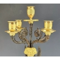 19C French Gilt Patinated Bronze Pair Empire Style Candelabras image 12