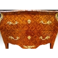 19C French Louis XV Style Parquetry Ormolu Marble Top Commode Cabinet Signed image 10